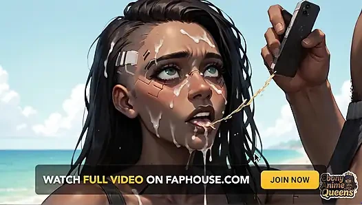 Черная шлюха на пляже в киберпанке. Лучшее порно всех времен! Возбужденная сучка!