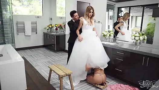 Trans Angels - Cassey Kisses Tops a Hot Blonde Bride to Be