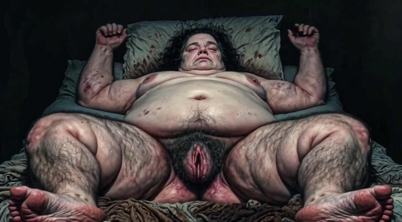 Horny Fat BBW Hairy Pussy Solo Masturbation - Moaning Wet Bush Orgasm