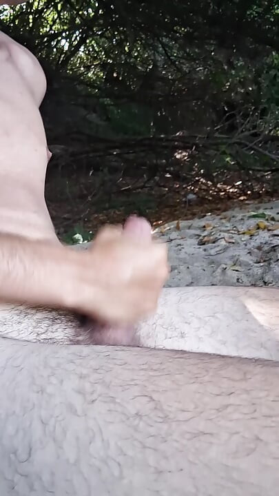 Jerking off in the river