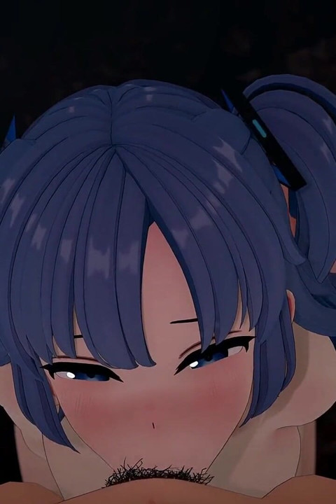 Hayase Yuuka Blowjob Blue Archive Hentai Mmd 3D Blue Hair Color Edit Smixix