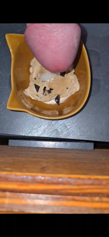 Cumshot on ice cream