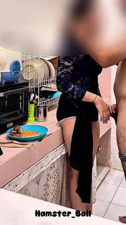 Spectacular moment from "Almost Caught, Cheating Maid While Cooking In The Kitchen"