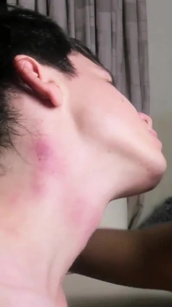 Emotional moment from "Sucking My Friend Big Cock Cumshot"