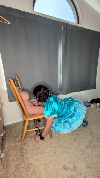 Sissy Maid Gets Her Collar Locked to Her Doll's Cock!