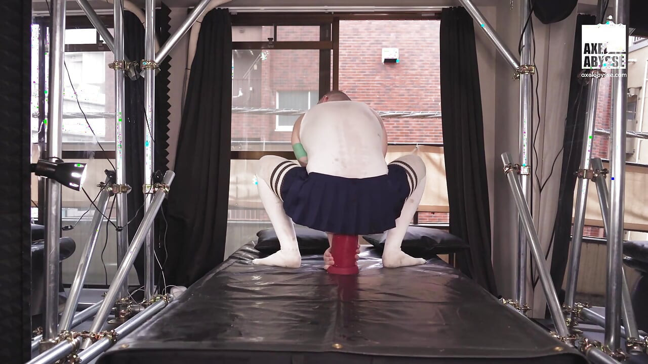 Deviant Axel Abysse Rides The Biggest And Fattest Dildo With His Prolapsed Ass