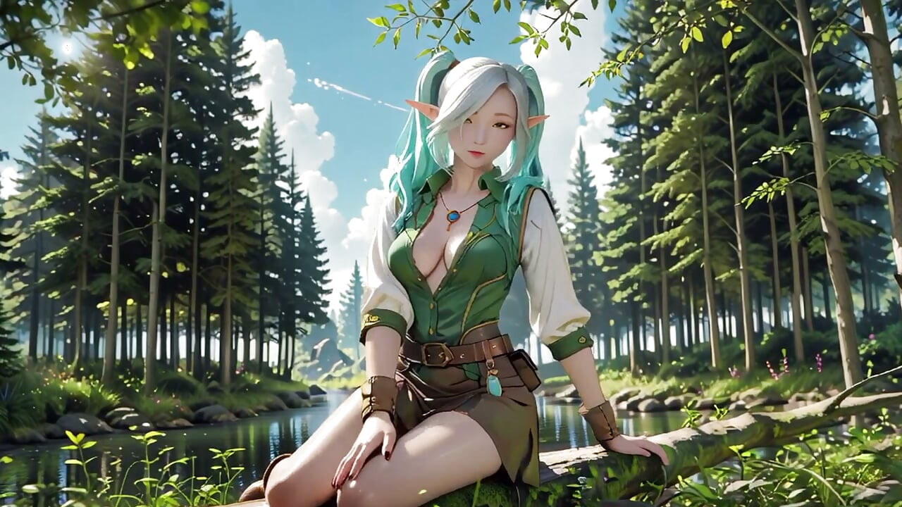 Forest Fantasy! Blue Elf Kneeling, Green Elf Teasing, Sun-Dappled Magic & Wand Play.