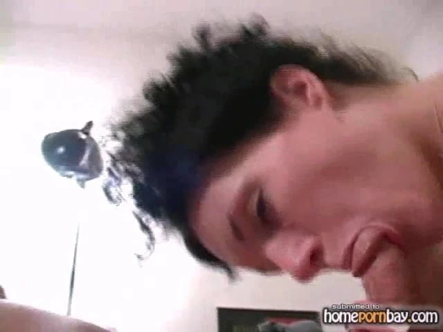 Blowjob from curly amateur wife in hot amateur porn 1