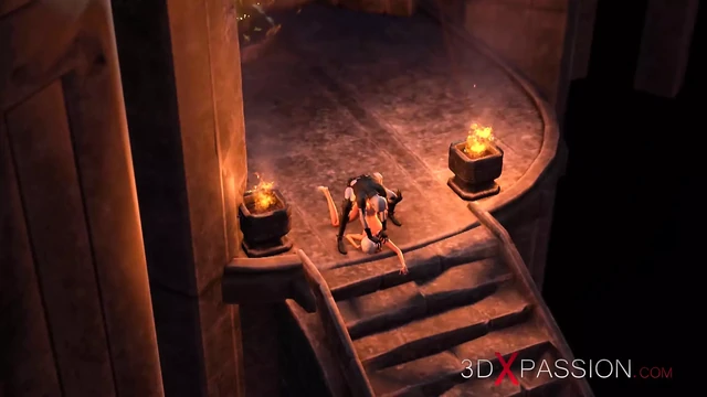 Necromancer fucks hard teenage girl in the place of rituals