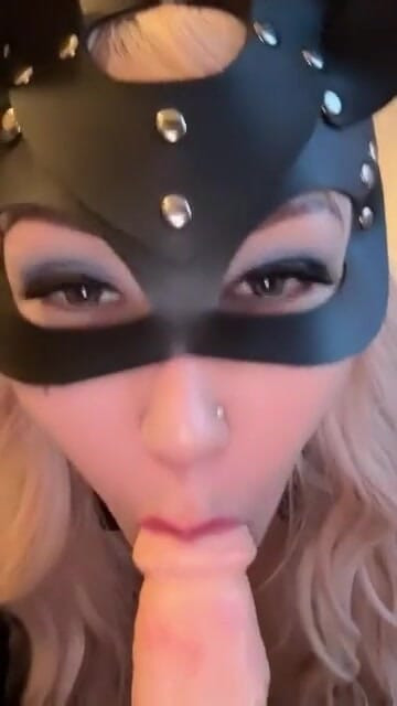 A blonde trans played with a toy and milk | Clip 1