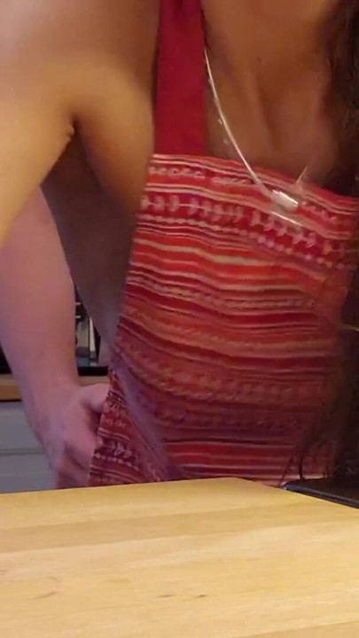 Hot milf gets fucked from behind in the kitchen hur husband did not know she had her camera on. | Clip 1