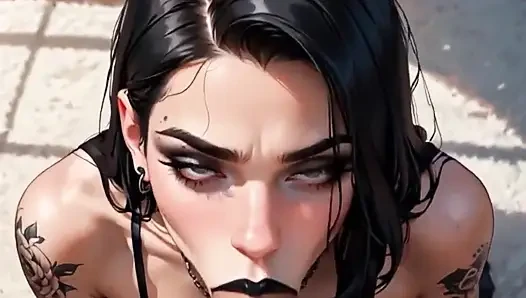 Anime Ai Tattooed Girl Gives Her Friend a Blowjob He'll Never Forget