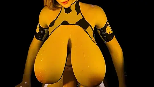 Tittenfick ein cowgirl mit großen stillenden möpsen