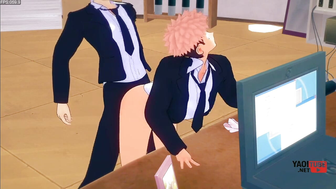 Jujutsu Kaisen Yaoi - Yuuji Fucked by Gojo on a Table