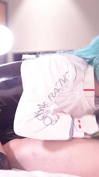 Spectacular moment from "Creampie in Leggings, Hatsune Miku Race queen cosplayer, hentai japanese shemale cosplay 6"