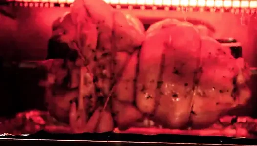 Meat massage meat on spit meat in my mouth