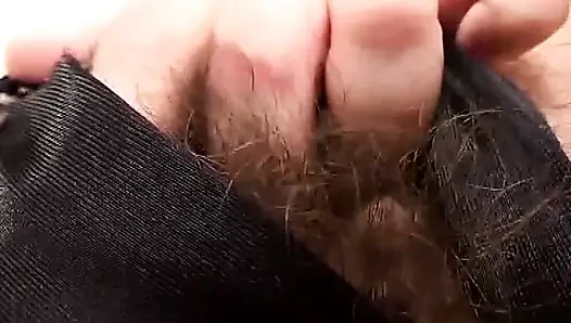Chunky brunette enjoys solo sex