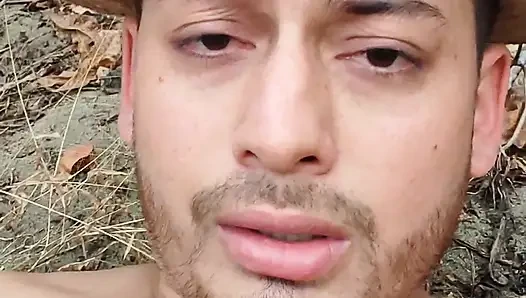Masturbating outdoors until I ejaculate like a horny stud