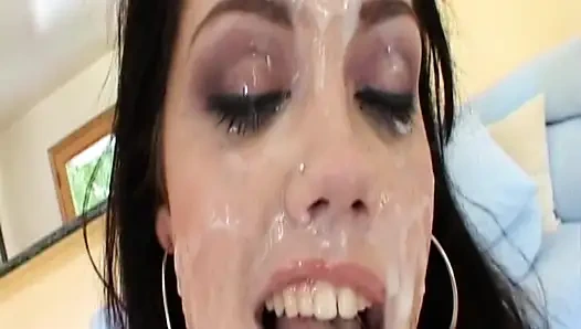 Blonde Babe Bukkake Blowbang Cum Drenched Orgy