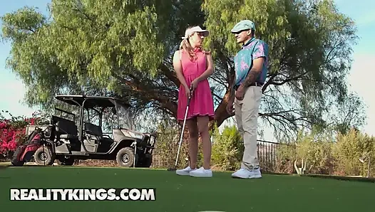 REALITY KINGS - Blonde Summer Vixen’s Golf Lesson Gets Wild With Big Cock Sucking, Cart Sex And A Juicy Facial