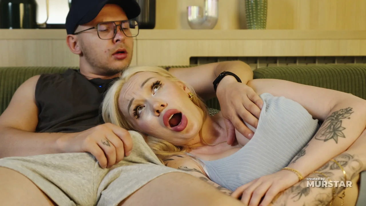 He Fucks Her Mouth Hard While Stretching Her Cheek Then Finishes on Her Face
