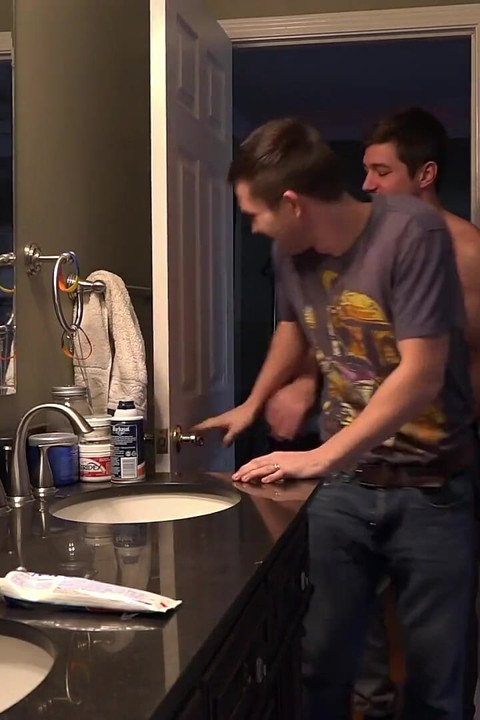Bathroom Quickie with Colby and Mickey Bareback