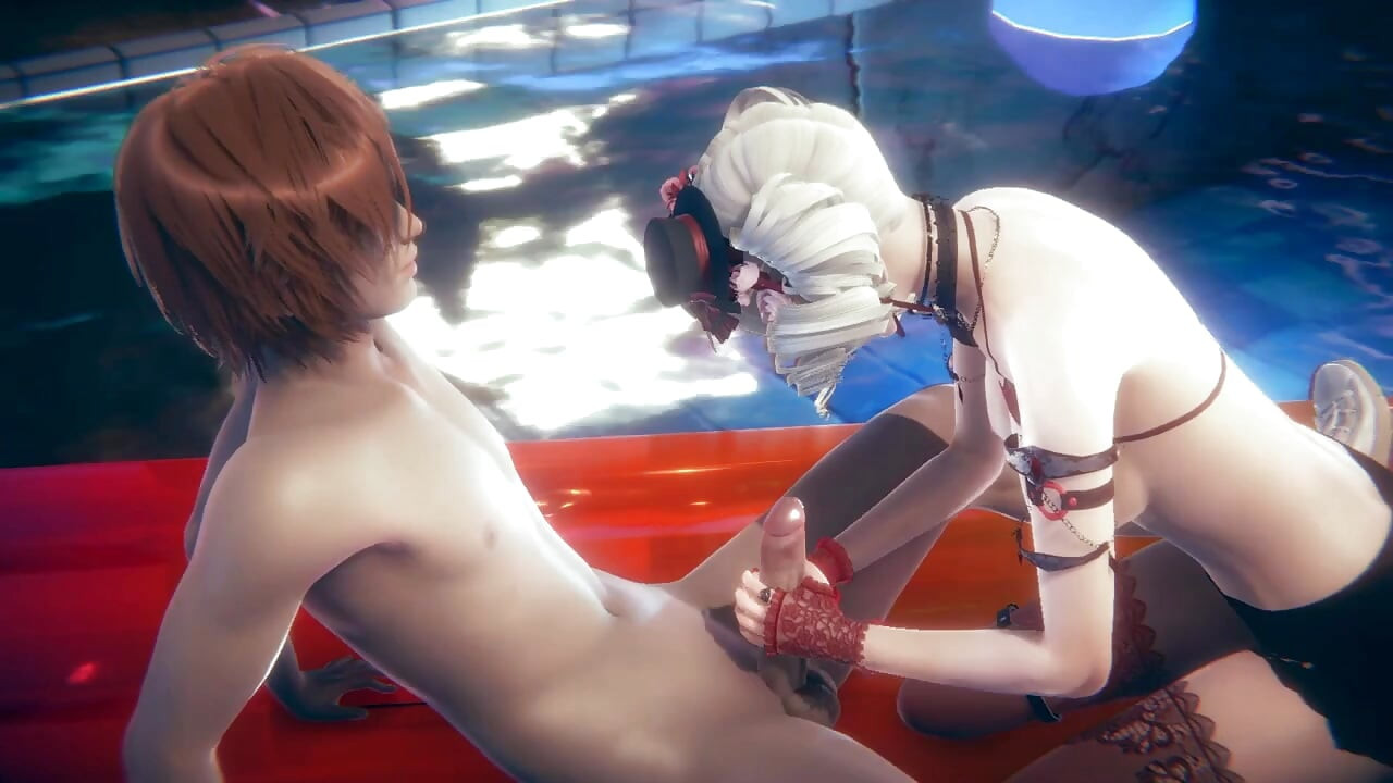 Hentai Sexy Girl Handjob and fucked at pool