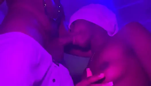 Sloppy Toppy Amature Ebony Teen Giving Best DFSL Suction lips Close up