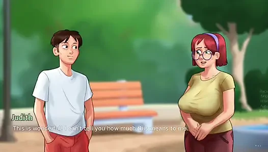 Judith loves Anon to keep her company - summer time saga gameplay
