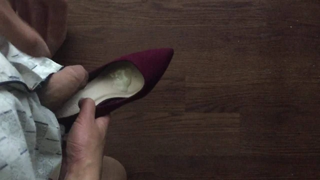 Cum in Asian Wife's High Heels