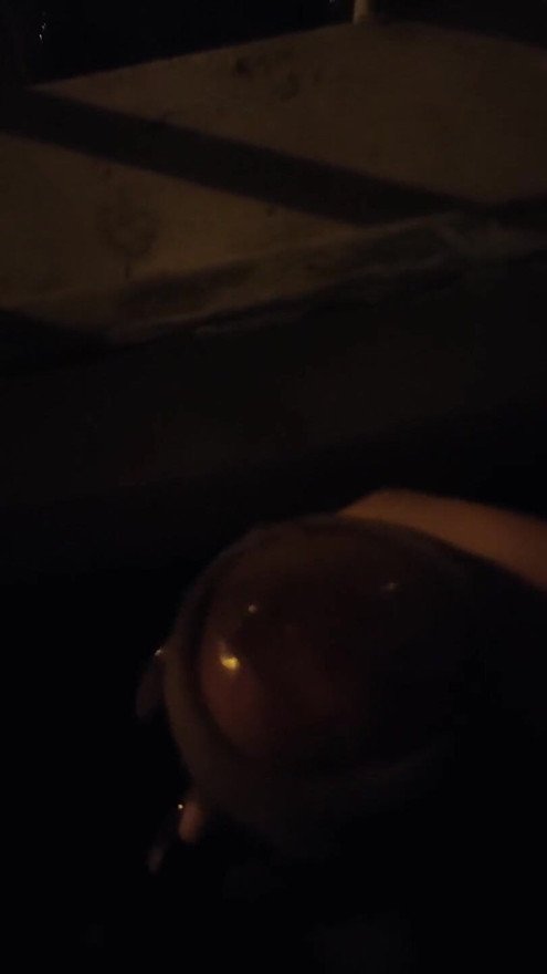Playing on the window with cars passing by