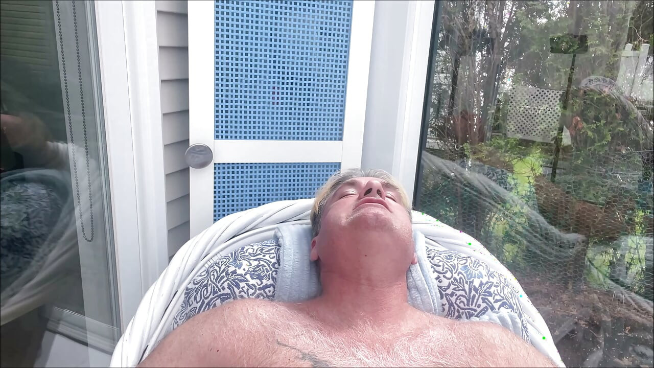 HUNK DADDY BEAR NAKED SUNBATHING IN THE VERANDA 6
