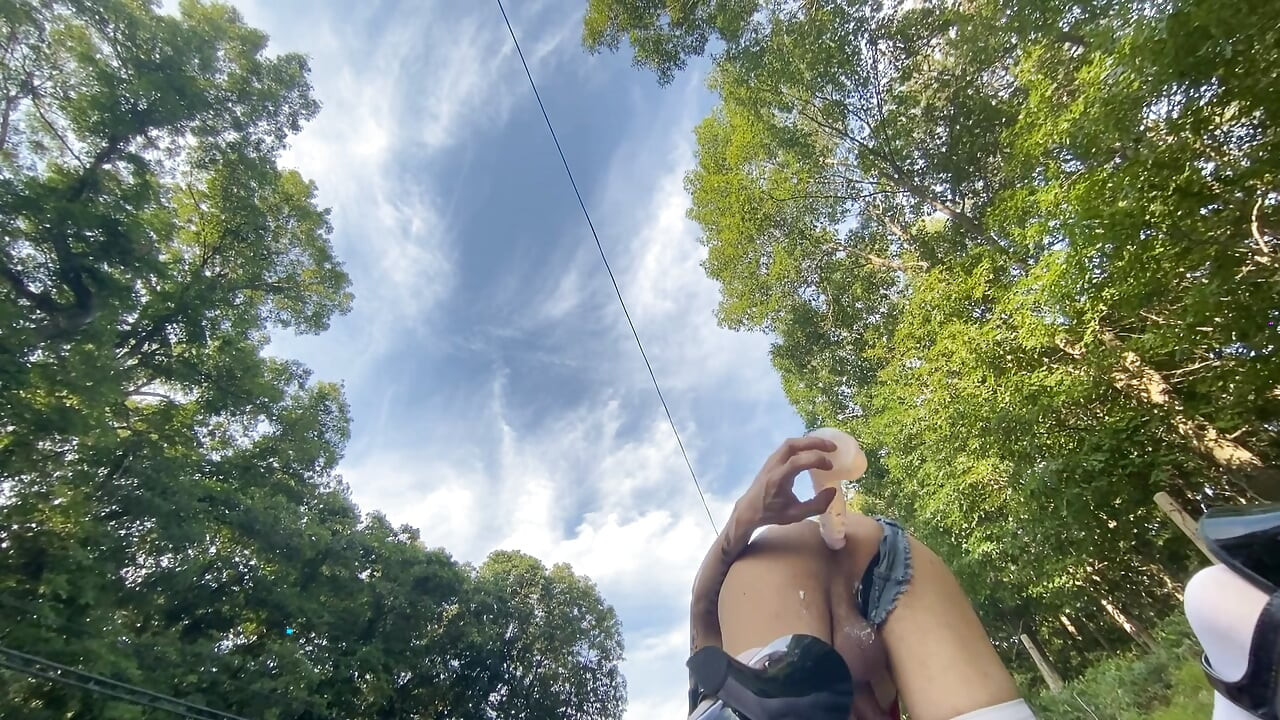 Outdoor sissy bimbo slut rough buttfuck