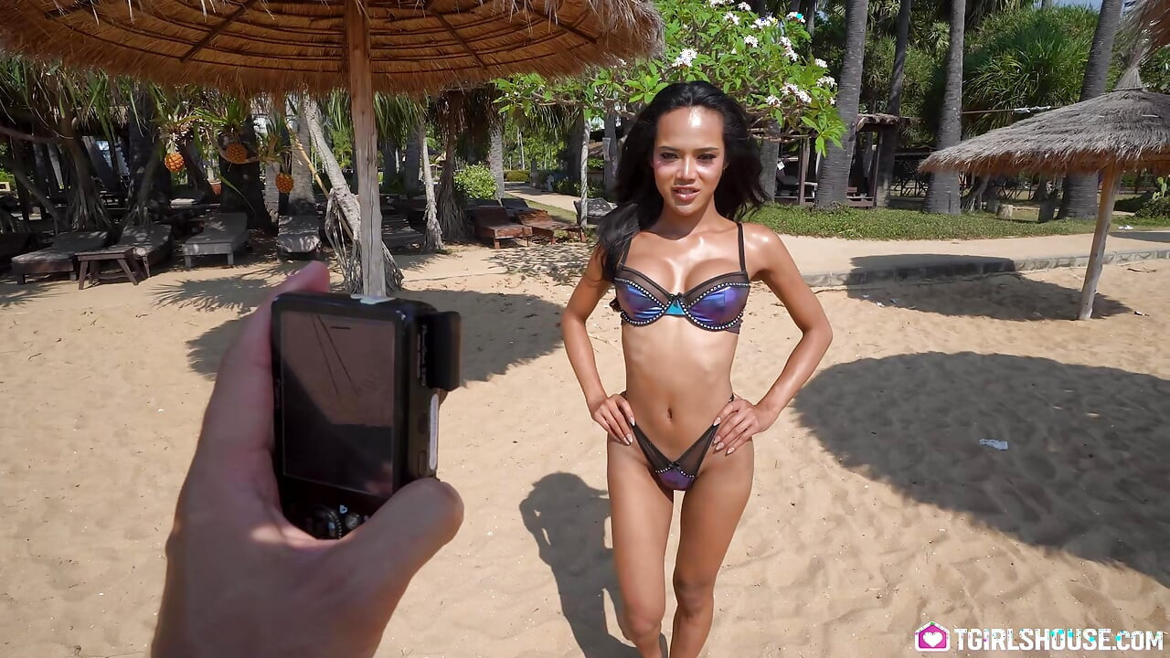 Picking Up Big Cock Asian Trans On The Beach - TGIRLS HOUSE