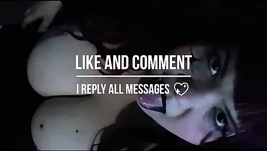 Istri gotik hot dengan toket besar lagi asik nonton bokep hentai (nagachichi nagai-san) sambil mainin kontol besar