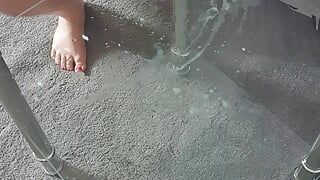 Squirting on Glass Table Then Licking It All up Clean