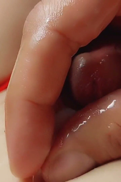 Cute Trans Cock Handjob, Cum Play Close up