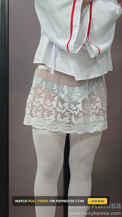 Sissy Kanisa Short Skirt Miko Cosplay Ep1: Get Dressing
