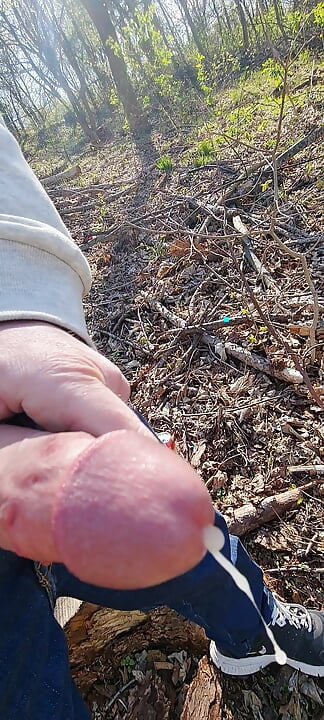 Jerking off in the forest