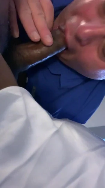 Thrilling moment from "Cute White guy sucking his first BBC part 1"