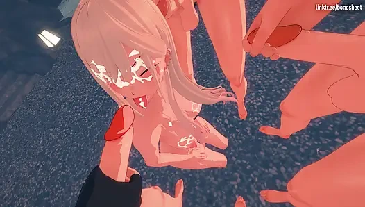 Marin Kitagawa tiga pejantan di tempat persembunyian pantai