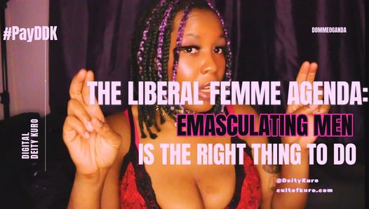 Promo: liberale femme -agenda - vervrouwelijken van mannen is het juiste om te doen