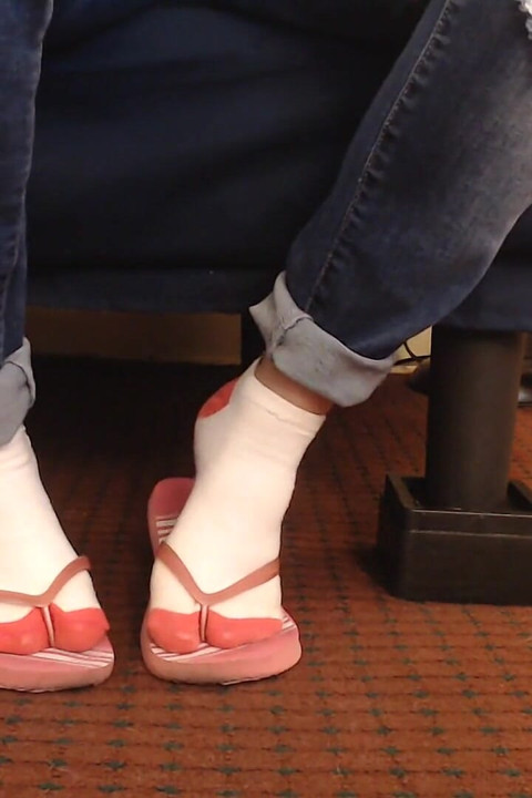 Socks Pink Flip Flops Shoeplay