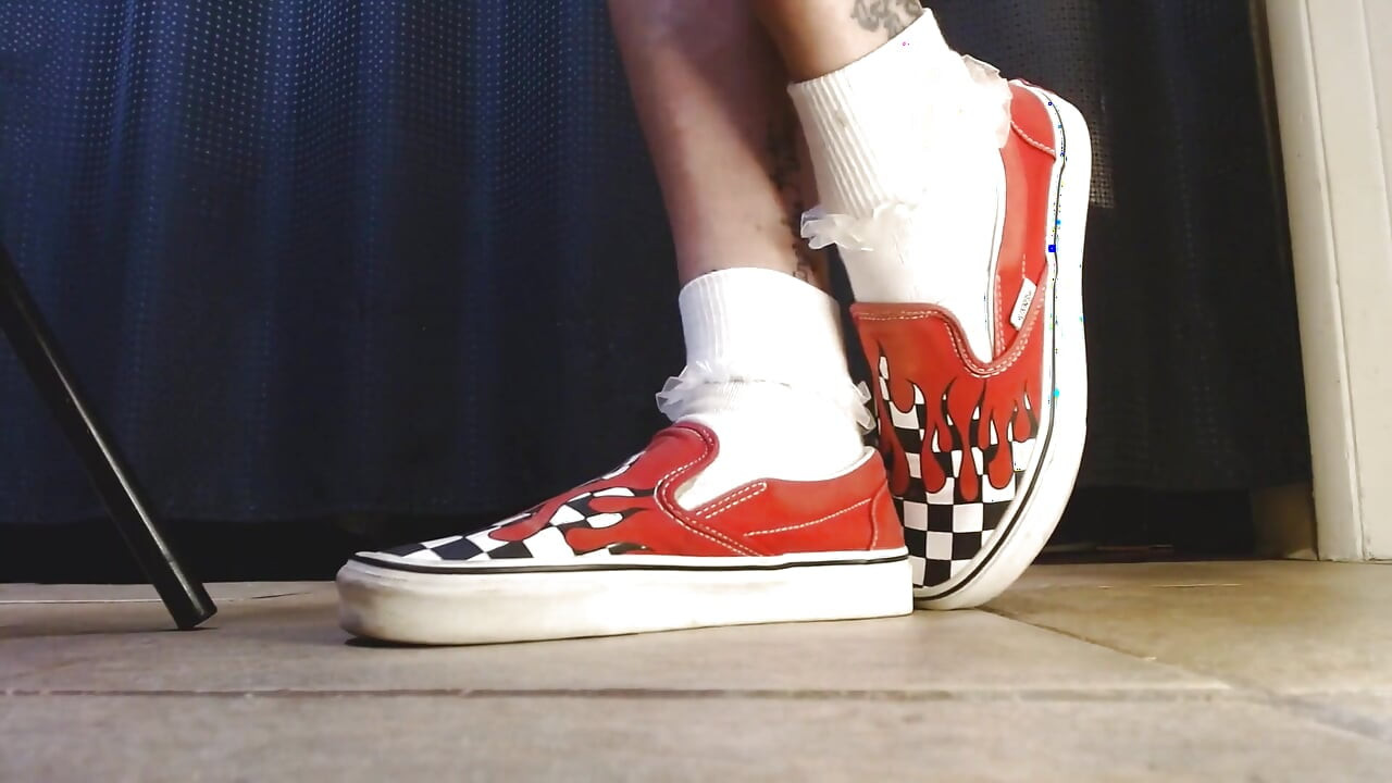 Ruffled White Socks Vans Flame Sneakers Shoeplay