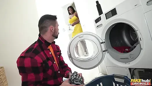 Fakehub Originals - Ebony Mystique Makes Boy Toy Clean Her Panties Like a Good Boy