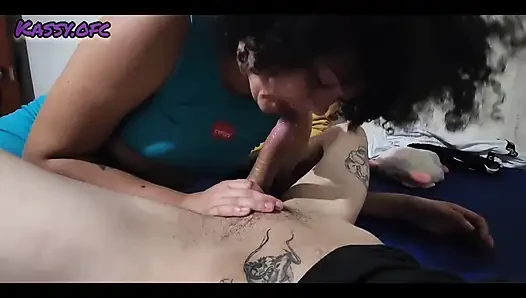 Swallowing My Neighbor Wizard Fire's Dick with My Mouth and Ass