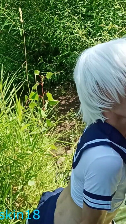 Street fucking twink in the bushes with a rough daddy was roughly fucked to cum by a big dick | Clip 1