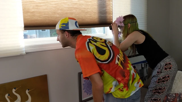 Voyeurs Masturbating to People Outside Window