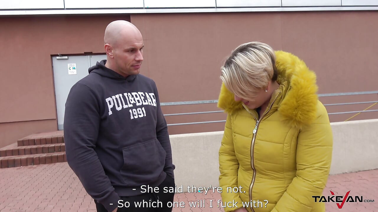 Obese slut wants an unlimited spit-roasting adventure in the van