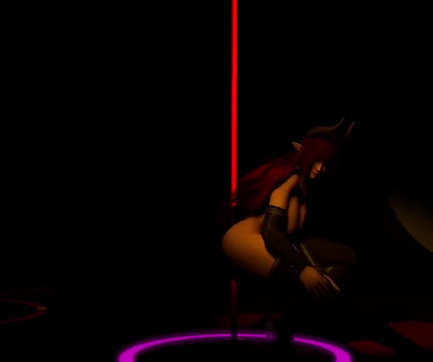 Red Hot Succubus Demon Girl Pole Dancing - 3D Porn